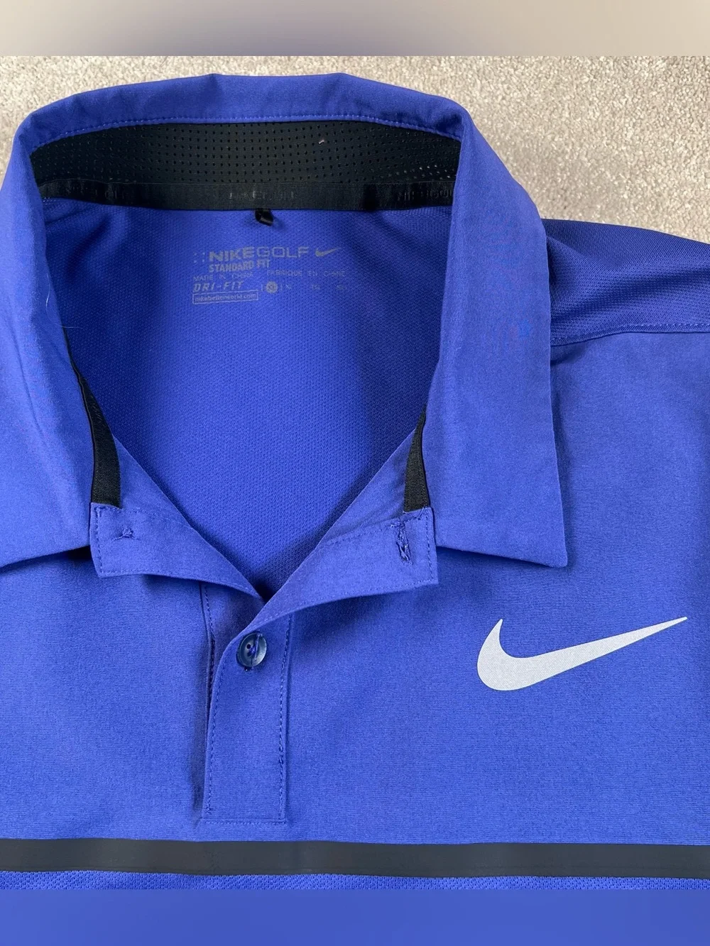 Nike Golf Polo Dri-Fit Blue Lightweight Standard Fit Men's XL